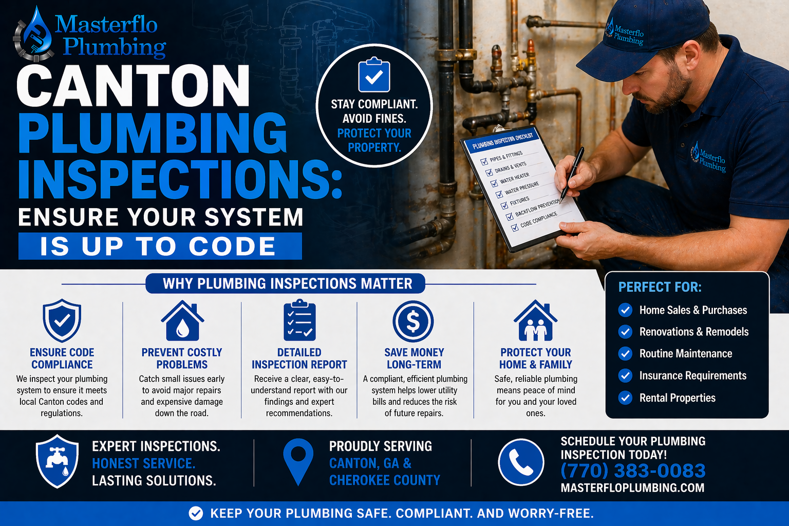 Canton plumbing inspection services infographic
