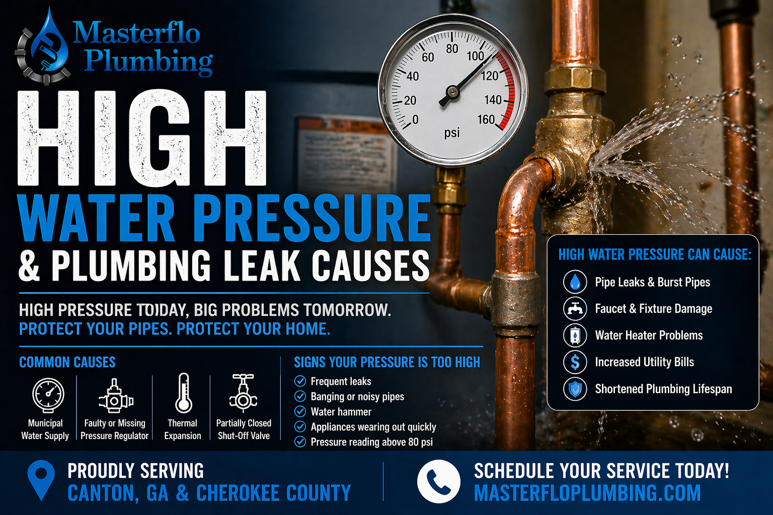 High Water Pressure Causing Leaking Pipes